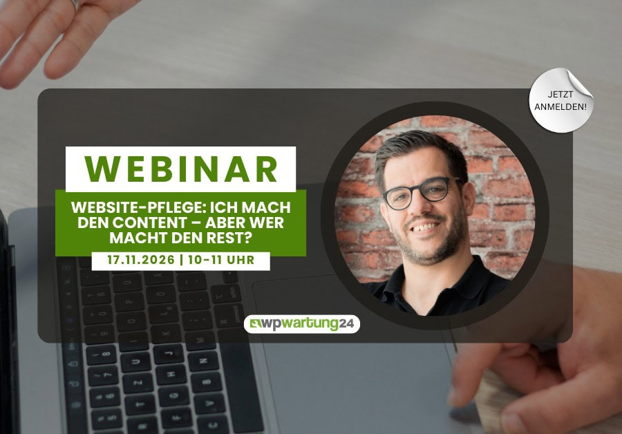 Webinar der WordPress Agentur WP-Wartung24 zur technischen Website-Pflege bei WordPress